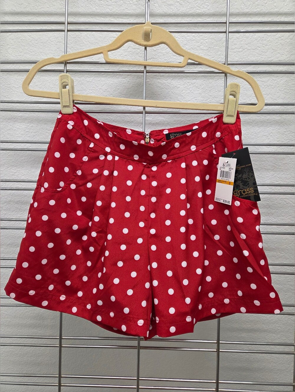 Grass Collection Red Polka Dot Shorts
